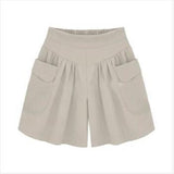 Loose Soft Cotton Wide Leg Pocket Shorts (Buy two free shipping)