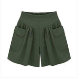 Loose Soft Cotton Wide Leg Pocket Shorts (Buy two free shipping)