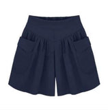 Loose Soft Cotton Wide Leg Pocket Shorts (Buy two free shipping)