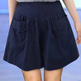 Loose Soft Cotton Wide Leg Pocket Shorts (Buy two free shipping)