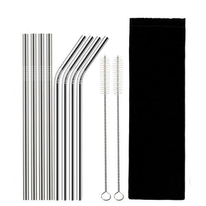 Stainless Steel Reusable Drinking Straw with Cleaning Brush-TrendyVibes.CO