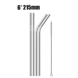 Stainless Steel Reusable Drinking Straw with Cleaning Brush-TrendyVibes.CO