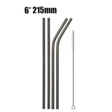 Stainless Steel Reusable Drinking Straw with Cleaning Brush-TrendyVibes.CO