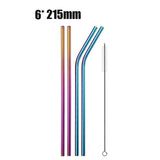 Stainless Steel Reusable Drinking Straw with Cleaning Brush-TrendyVibes.CO