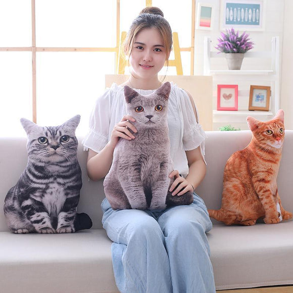 Soft Stuffed Realistic Cat Pillows-TrendyVibes.CO