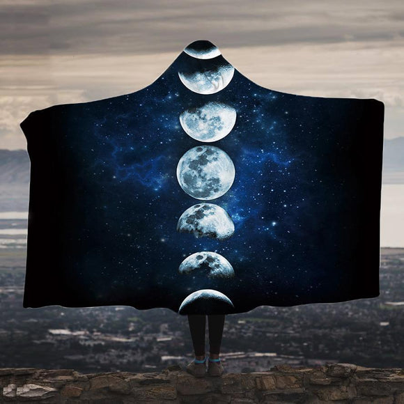 Inspire Uplift Moon Phases Hoodie Blanket Adults: 150(H)x200(W) Moon Phases Hoodie Blanket