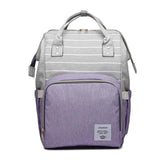 Inspire Uplift purple stripe Mummy Diaper Backpack