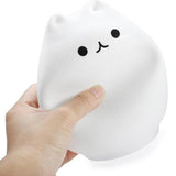Rechargeable Silicone Kitty Cat Lamp with 7 Colors LED Night Light-TrendyVibes.CO